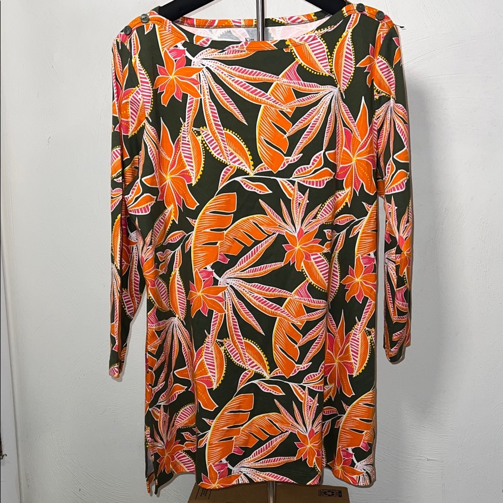 Kim Rogers Orange and Pink Floral Blouse